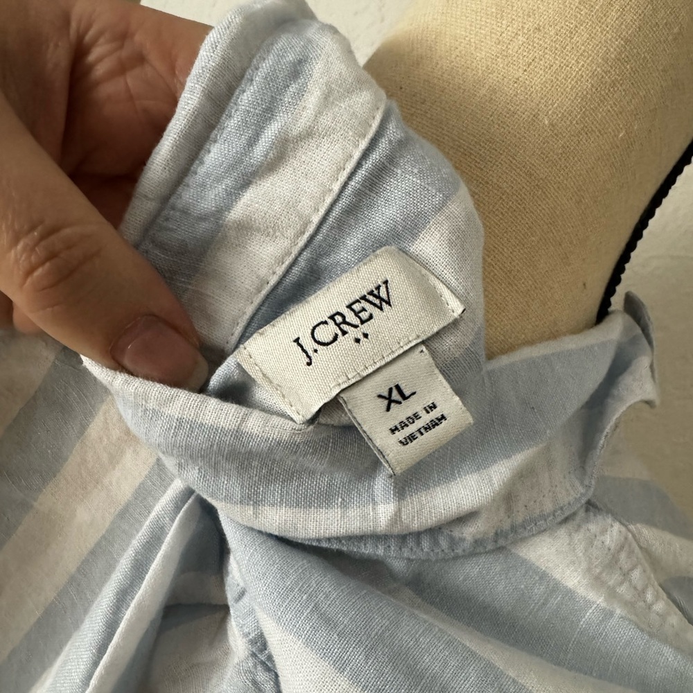 J.Crew Factory Striped linen-cotton sleeveless popover tunic top - Picture 6 of 6